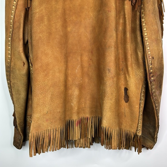 Vintage Buckskin Leather Western Fringe Jacket Size Large - Picture 8 of 14
